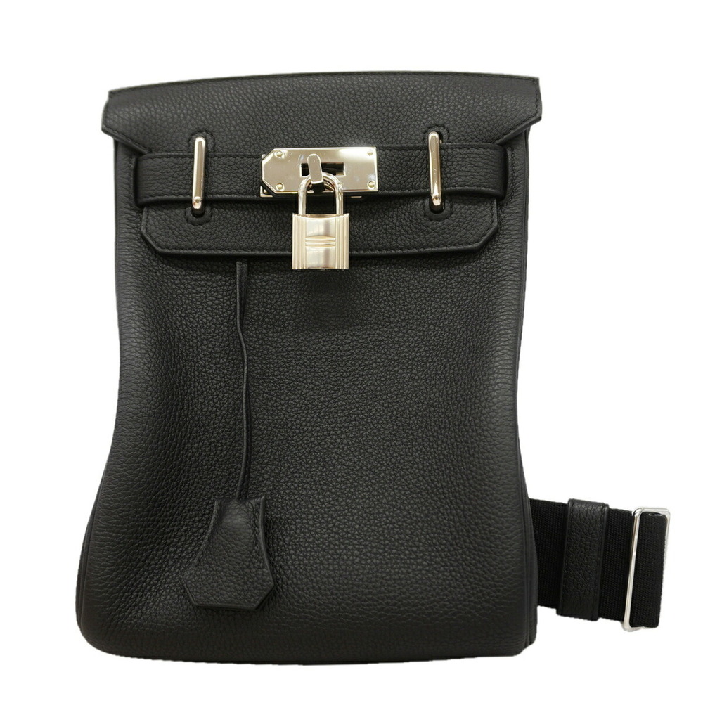 Hermes Kelly Accad PM Togo Bag/Body Bag, Black, B Stamp, Men's